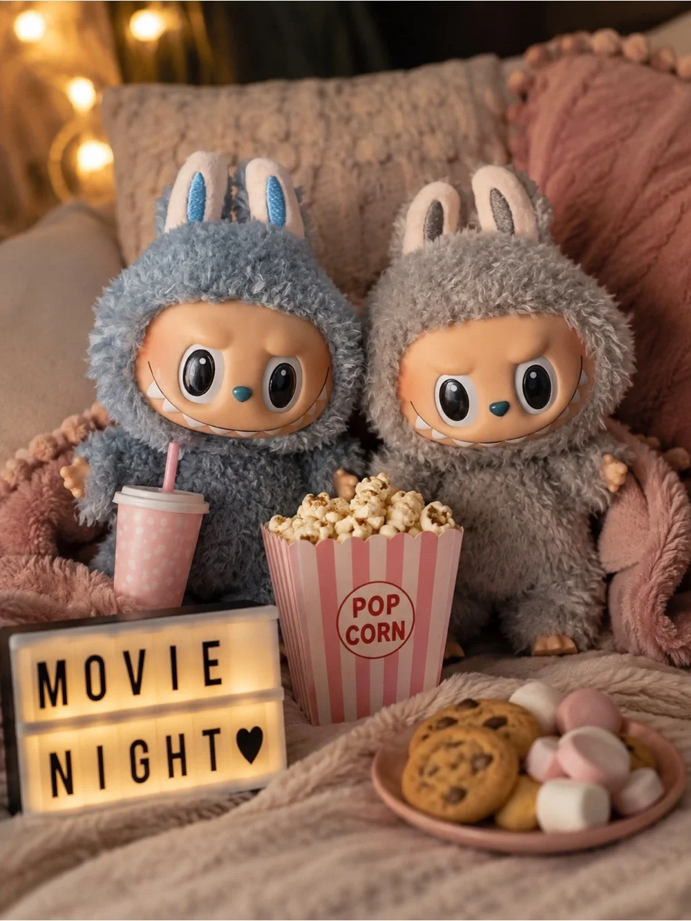 Authentic Pop Mart The Monsters Exciting Macaron Labubu Plush - Pair set of 2